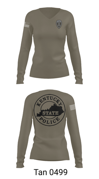 Womens Long Sleeve Vneck Shirt, Kentucky State Police Post 9 D Unit, Police, Teamtime, Team time, sublimation, custom sports apparel, team uniforms, spirit wear, spiritwear, sports uniforms, custom shirts, team store, custom team store, fundraiser sports, apparel fundraiser