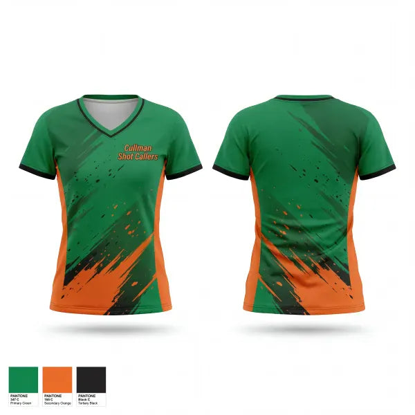 Womens Short Sleeve Vneck Shirt, Cullman Shot Callers, Baseball, Teamtime, Team time, sublimation, custom sports apparel, team uniforms, spirit wear, spiritwear, sports uniforms, custom shirts, team store, custom team store, fundraiser sports, apparel fundraiser