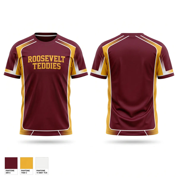 Football Jersey, Roosevelt Teddies, Women's Basketball, Teamtime, Team time, sublimation, custom sports apparel, team uniforms, spirit wear, spiritwear, sports uniforms, custom shirts, team store, custom team store, fundraiser sports, apparel fundraiser