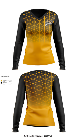 Womens Long Sleeve Vneck Shirt, Broncos, Women's Basketball, Teamtime, Team time, sublimation, custom sports apparel, team uniforms, spirit wear, spiritwear, sports uniforms, custom shirts, team store, custom team store, fundraiser sports, apparel fundraiser