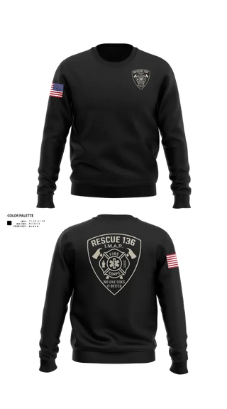 Crew Neck Sweatshirt, Rescue 136, Fire Department, Teamtime, Team time, sublimation, custom sports apparel, team uniforms, spirit wear, spiritwear, sports uniforms, custom shirts, team store, custom team store, fundraiser sports, apparel fundraiser
