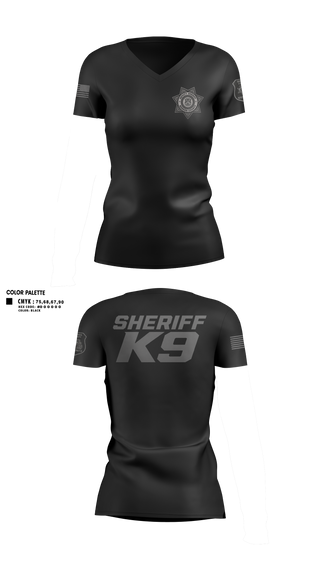 Womens Short Sleeve Vneck Shirt, Sheriff K9, Police, Teamtime, Team time, sublimation, custom sports apparel, team uniforms, spirit wear, spiritwear, sports uniforms, custom shirts, team store, custom team store, fundraiser sports, apparel fundraiser