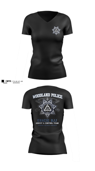 Womens Short Sleeve Vneck Shirt, Arrest and Control, Police, Teamtime, Team time, sublimation, custom sports apparel, team uniforms, spirit wear, spiritwear, sports uniforms, custom shirts, team store, custom team store, fundraiser sports, apparel fundraiser