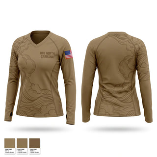 Womens Long Sleeve Vneck Shirt, USS NORTH CAROLINA, Navy, Teamtime, Team time, sublimation, custom sports apparel, team uniforms, spirit wear, spiritwear, sports uniforms, custom shirts, team store, custom team store, fundraiser sports, apparel fundraiser