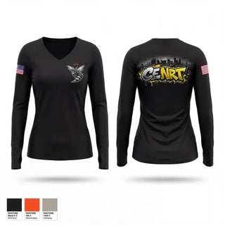 Womens Long Sleeve Vneck Shirt, Central NRT, Police, Teamtime, Team time, sublimation, custom sports apparel, team uniforms, spirit wear, spiritwear, sports uniforms, custom shirts, team store, custom team store, fundraiser sports, apparel fundraiser