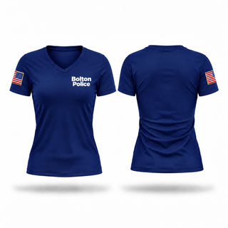 Womens Short Sleeve Vneck Shirt, Bolton Police, Police, Teamtime, Team time, sublimation, custom sports apparel, team uniforms, spirit wear, spiritwear, sports uniforms, custom shirts, team store, custom team store, fundraiser sports, apparel fundraiser