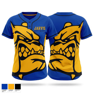 Two Button Softball Jersey, Jarvis Christian Softball, Softball, Teamtime, Team time, sublimation, custom sports apparel, team uniforms, spirit wear, spiritwear, sports uniforms, custom shirts, team store, custom team store, fundraiser sports, apparel fundraiser