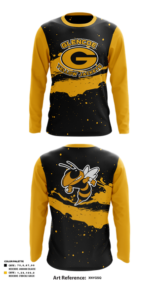 Long Sleeve Performance Shirt, Glencoe yellow jackets, , Teamtime, Team time, sublimation, custom sports apparel, team uniforms, spirit wear, spiritwear, sports uniforms, custom shirts, team store, custom team store, fundraiser sports, apparel fundraiser
