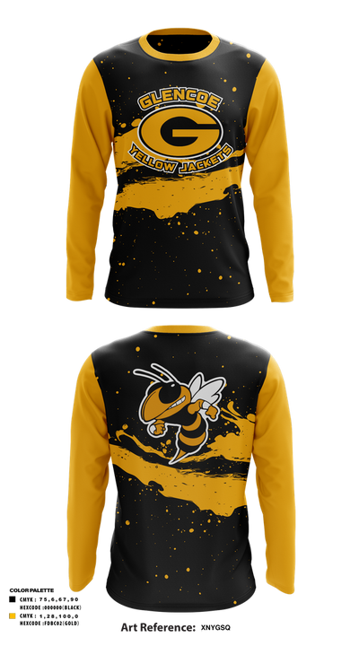 Glencoe yellow jackets 59158165 Long Sleeve Performance Shirt 1