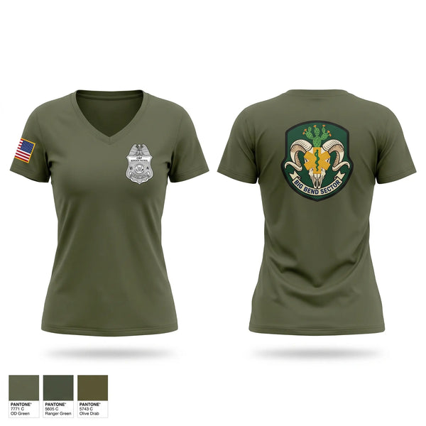 Womens Short Sleeve Vneck Shirt, Border Patrol EMT, Police, Teamtime, Team time, sublimation, custom sports apparel, team uniforms, spirit wear, spiritwear, sports uniforms, custom shirts, team store, custom team store, fundraiser sports, apparel fundraiser