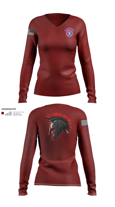 ARC Class 030/52-25 47621541 Women's Long Sleeve V-neck Shirt - 22