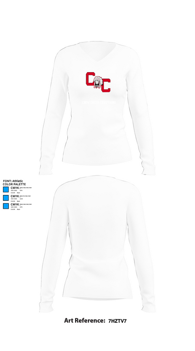 Crow Creek Chieftains 87390288 Women's Long Sleeve V-neck Shirt - 15