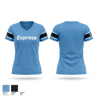 Womens Short Sleeve Vneck Shirt, Express, Softball, Teamtime, Team time, sublimation, custom sports apparel, team uniforms, spirit wear, spiritwear, sports uniforms, custom shirts, team store, custom team store, fundraiser sports, apparel fundraiser
