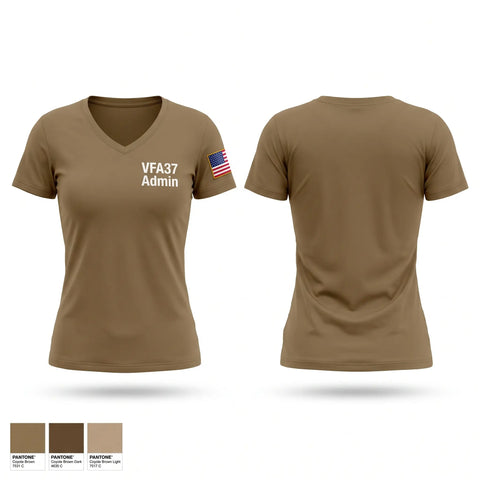 Womens Short Sleeve Vneck Shirt, VFA-37 Admin, Navy, Teamtime, Team time, sublimation, custom sports apparel, team uniforms, spirit wear, spiritwear, sports uniforms, custom shirts, team store, custom team store, fundraiser sports, apparel fundraiser