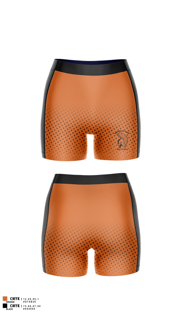 Womens Compression Shorts, Waterloo East Volleyball, Women's Volleyball, Teamtime, Team time, sublimation, custom sports apparel, team uniforms, spirit wear, spiritwear, sports uniforms, custom shirts, team store, custom team store, fundraiser sports, apparel fundraiser