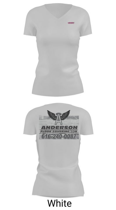 Anderson Floor Covering 8318622 Women's Short Sleeve V-neck Shirt - 19