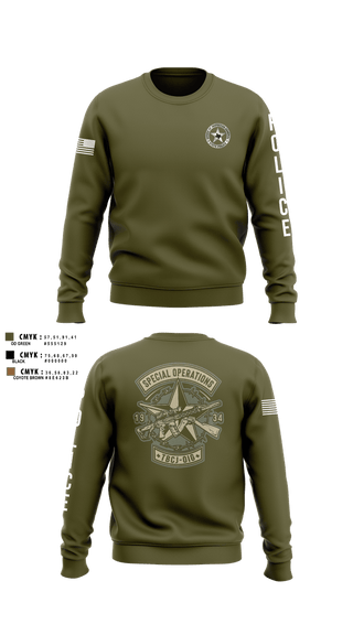 Crew Neck Sweatshirt, SOD Covert, Police, Teamtime, Team time, sublimation, custom sports apparel, team uniforms, spirit wear, spiritwear, sports uniforms, custom shirts, team store, custom team store, fundraiser sports, apparel fundraiser