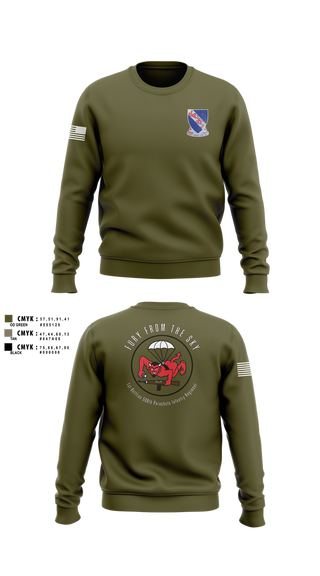 Crew Neck Sweatshirt, CCo, 1-508PIR (OG), Army, Teamtime, Team time, sublimation, custom sports apparel, team uniforms, spirit wear, spiritwear, sports uniforms, custom shirts, team store, custom team store, fundraiser sports, apparel fundraiser