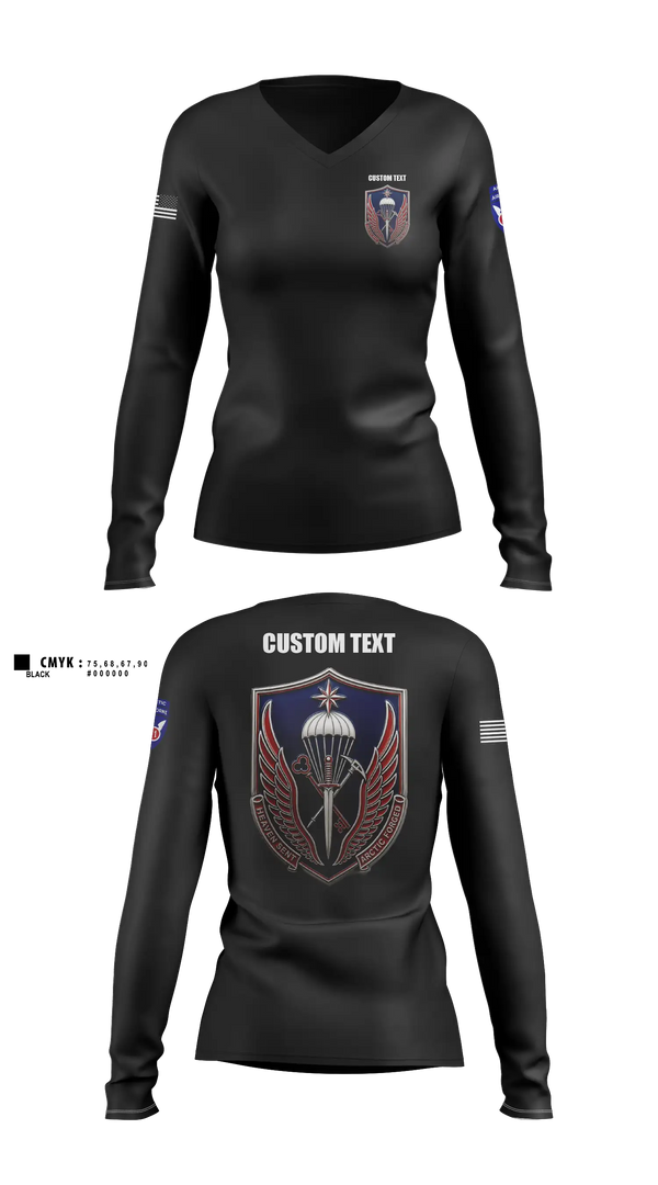 Womens Long Sleeve Vneck Shirt, 11th ADSB, Army, Teamtime, Team time, sublimation, custom sports apparel, team uniforms, spirit wear, spiritwear, sports uniforms, custom shirts, team store, custom team store, fundraiser sports, apparel fundraiser