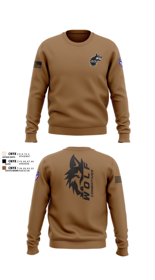 Crew Neck Sweatshirt, Wolf Combatives, Army, Teamtime, Team time, sublimation, custom sports apparel, team uniforms, spirit wear, spiritwear, sports uniforms, custom shirts, team store, custom team store, fundraiser sports, apparel fundraiser