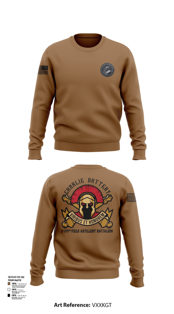Crew Neck Sweatshirt, Charlie Battery 2-114th FA, , Teamtime, Team time, sublimation, custom sports apparel, team uniforms, spirit wear, spiritwear, sports uniforms, custom shirts, team store, custom team store, fundraiser sports, apparel fundraiser