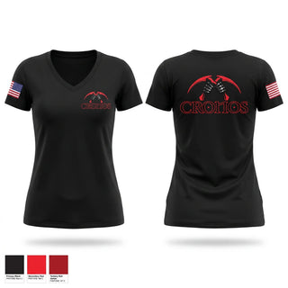 Womens Short Sleeve Vneck Shirt, C BTRY, 1-22 FA, Army, Teamtime, Team time, sublimation, custom sports apparel, team uniforms, spirit wear, spiritwear, sports uniforms, custom shirts, team store, custom team store, fundraiser sports, apparel fundraiser