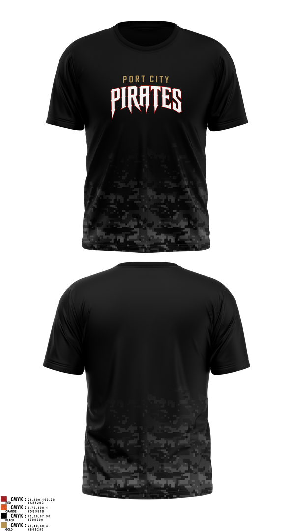 Short Sleeve Performance Shirt, Port City Pirates, Baseball, Teamtime, Team time, sublimation, custom sports apparel, team uniforms, spirit wear, spiritwear, sports uniforms, custom shirts, team store, custom team store, fundraiser sports, apparel fundraiser