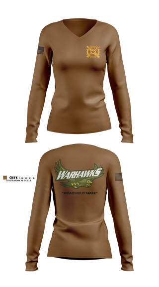 Womens Long Sleeve Vneck Shirt, 250th FSC, Army, Teamtime, Team time, sublimation, custom sports apparel, team uniforms, spirit wear, spiritwear, sports uniforms, custom shirts, team store, custom team store, fundraiser sports, apparel fundraiser