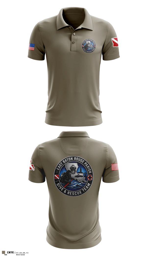 Short Sleeve Performance Polo, East Baton Rouge Parish Dive & Rescue Team, Fire Department, Teamtime, Team time, sublimation, custom sports apparel, team uniforms, spirit wear, spiritwear, sports uniforms, custom shirts, team store, custom team store, fundraiser sports, apparel fundraiser
