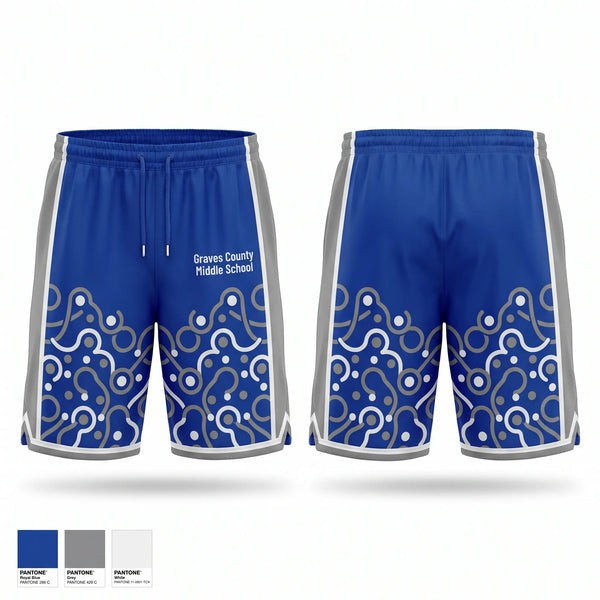Athletic Shorts With Pockets, Graves County Middle School, Cheer, Teamtime, Team time, sublimation, custom sports apparel, team uniforms, spirit wear, spiritwear, sports uniforms, custom shirts, team store, custom team store, fundraiser sports, apparel fundraiser