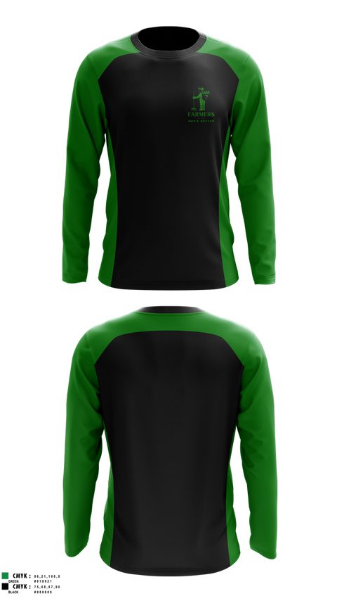 Long Sleeve Performance Shirt, Farmers FC, Men's Soccer, Teamtime, Team time, sublimation, custom sports apparel, team uniforms, spirit wear, spiritwear, sports uniforms, custom shirts, team store, custom team store, fundraiser sports, apparel fundraiser