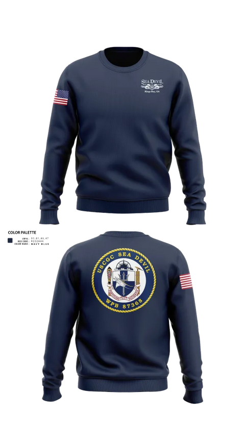 Crew Neck Sweatshirt, USCGC SEADEVIL, , Teamtime, Team time, sublimation, custom sports apparel, team uniforms, spirit wear, spiritwear, sports uniforms, custom shirts, team store, custom team store, fundraiser sports, apparel fundraiser