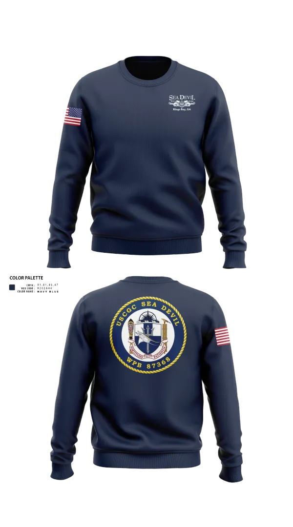Crew Neck Sweatshirt, USCGC SEADEVIL, , Teamtime, Team time, sublimation, custom sports apparel, team uniforms, spirit wear, spiritwear, sports uniforms, custom shirts, team store, custom team store, fundraiser sports, apparel fundraiser
