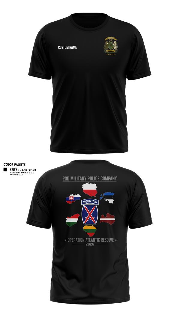 23D Military Police Company 46205341 Old School Cotton Feel Shirt - 12