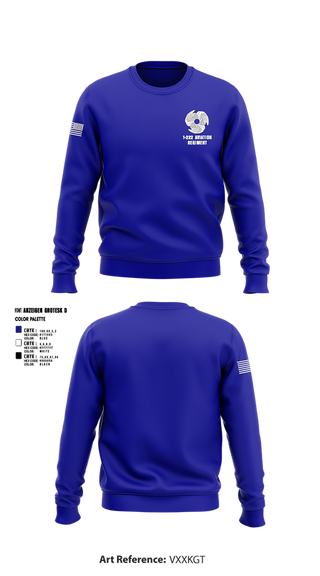 Crew Neck Sweatshirt, 1-222 Aviaition Regiment, Army, Teamtime, Team time, sublimation, custom sports apparel, team uniforms, spirit wear, spiritwear, sports uniforms, custom shirts, team store, custom team store, fundraiser sports, apparel fundraiser