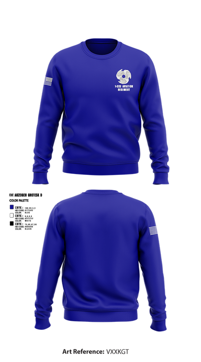 1-222 Aviation Regiment Crew Neck Sweatshirt - 5