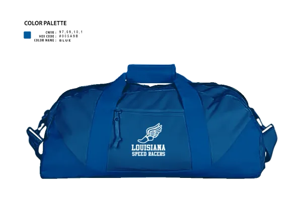 Duffle Bag, Louisiana Speed Racers, Track & Field, Teamtime, Team time, sublimation, custom sports apparel, team uniforms, spirit wear, spiritwear, sports uniforms, custom shirts, team store, custom team store, fundraiser sports, apparel fundraiser