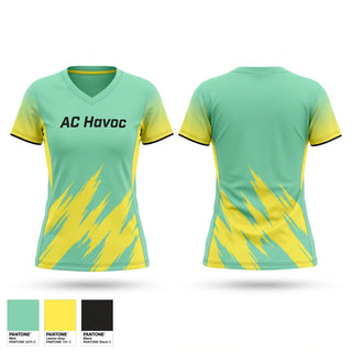 Womens Short Sleeve Vneck Shirt, AC Havoc, Baseball, Teamtime, Team time, sublimation, custom sports apparel, team uniforms, spirit wear, spiritwear, sports uniforms, custom shirts, team store, custom team store, fundraiser sports, apparel fundraiser