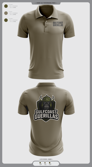 Short Sleeve Performance Polo, Gulfcoast Guerillas, , Teamtime, Team time, sublimation, custom sports apparel, team uniforms, spirit wear, spiritwear, sports uniforms, custom shirts, team store, custom team store, fundraiser sports, apparel fundraiser
