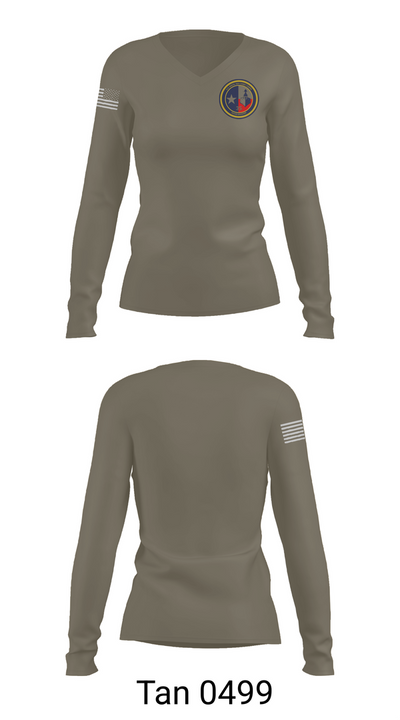 Texas Division 29729645 Women's Long Sleeve V-neck Shirt - 73