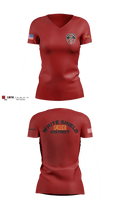 White Shield Fire Department Women's Short Sleeve V-neck Shirt - 4