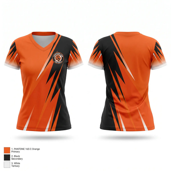 Womens Short Sleeve Vneck Shirt, Lanphier Lions, , Teamtime, Team time, sublimation, custom sports apparel, team uniforms, spirit wear, spiritwear, sports uniforms, custom shirts, team store, custom team store, fundraiser sports, apparel fundraiser