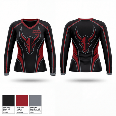 Eastbay Warriors 12U 59735081 Women's Long Sleeve V-neck Shirt - 1