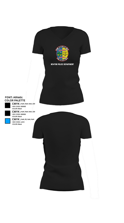 Newton Police Department 7766110 Women's Short Sleeve V-neck Shirt - 23