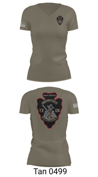 Womens Short Sleeve Vneck Shirt, B CO 1-114TH AVN S&S, Army, Teamtime, Team time, sublimation, custom sports apparel, team uniforms, spirit wear, spiritwear, sports uniforms, custom shirts, team store, custom team store, fundraiser sports, apparel fundraiser