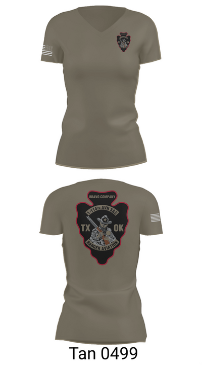 B CO 1-114TH AVN S&S 16112199 Women's Short Sleeve V-neck Shirt - 68