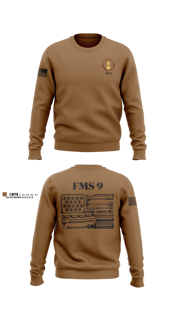 Crew Neck Sweatshirt, FMS #9, Army, Teamtime, Team time, sublimation, custom sports apparel, team uniforms, spirit wear, spiritwear, sports uniforms, custom shirts, team store, custom team store, fundraiser sports, apparel fundraiser
