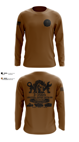 Long Sleeve Performance Shirt, 3-356 LSB (Wild Stallions), Army, Teamtime, Team time, sublimation, custom sports apparel, team uniforms, spirit wear, spiritwear, sports uniforms, custom shirts, team store, custom team store, fundraiser sports, apparel fundraiser
