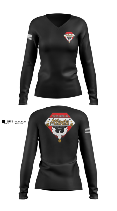 Navy Talent Acquisition Group Atlanta 76582579 Women's Long Sleeve V-neck Shirt - 100