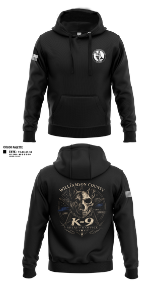 Hoodie, Williamson County K-9 Unit, Police, Teamtime, Team time, sublimation, custom sports apparel, team uniforms, spirit wear, spiritwear, sports uniforms, custom shirts, team store, custom team store, fundraiser sports, apparel fundraiser